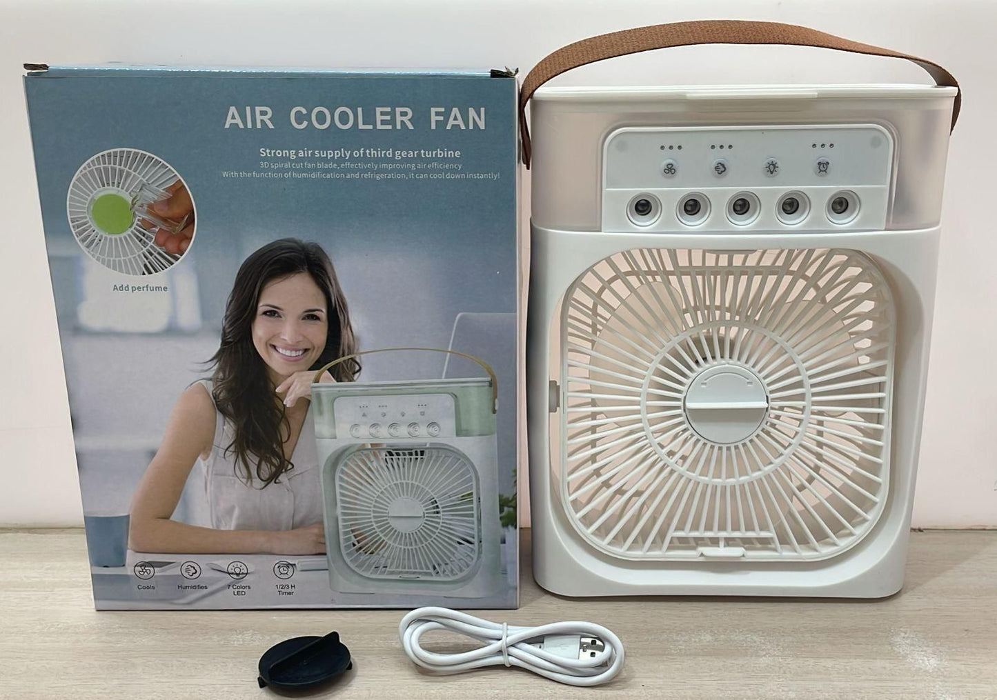 Multifunction USB Mist Fan & Air Cooler – Stay Cool Anytime, Anywhere